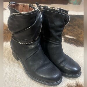 A.S.98 Black Newcomb Moto Boot